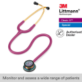 3M Littmann Classic III Stethoscope, Rainbow-Finish, Raspberry Tube, 5806