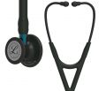3M Littmann Cardiology IV Diagnostic Stethoscope, Black-Finish Chestpiece, Black Tube and Headset, Blue Stem, 27 inch, 6201