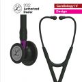 3M Littmann Cardiology IV Diagnostic Stethoscope, Black-Finish Chestpiece, Black Tube and Headset, Violet Stem, 27 inch, 6203