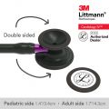 3M Littmann Cardiology IV Diagnostic Stethoscope, Black-Finish Chestpiece, Black Tube and Headset, Violet Stem, 27 inch, 6203