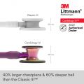 3M Littmann Cardiology IV Diagnostic Stethoscope, Rainbow-Finish Chestpiece, Plum Tube, Violet Stem and Black Headset, 27 inch, 6205