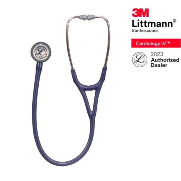 3M Midnight Blue Tube (new Satin material), Standard-Finish Chestpiece, Cardiology IV 6187C, 3M Littmann stethoscope