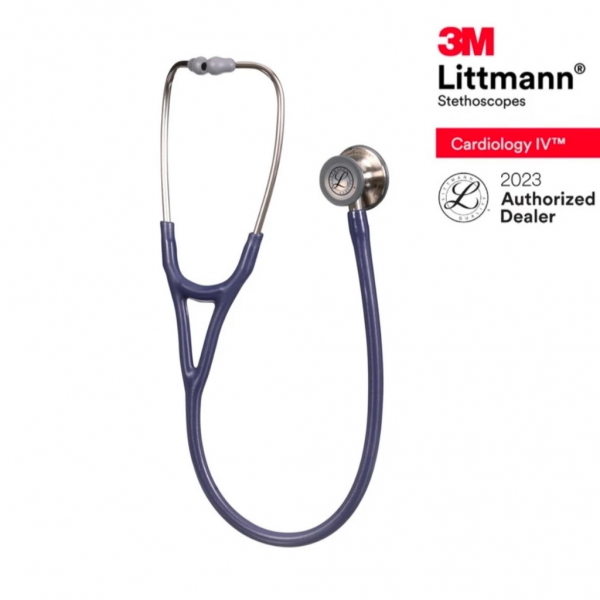 3M Midnight Blue Tube (new Satin material), Standard-Finish Chestpiece, Cardiology IV 6187C, 3M Littmann stethoscope