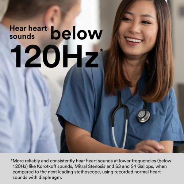 3M Alabaster Tube (new Satin material), Black Matte finish chestpiece, Cardiology IV 6186C, 3M Littmann stethoscope