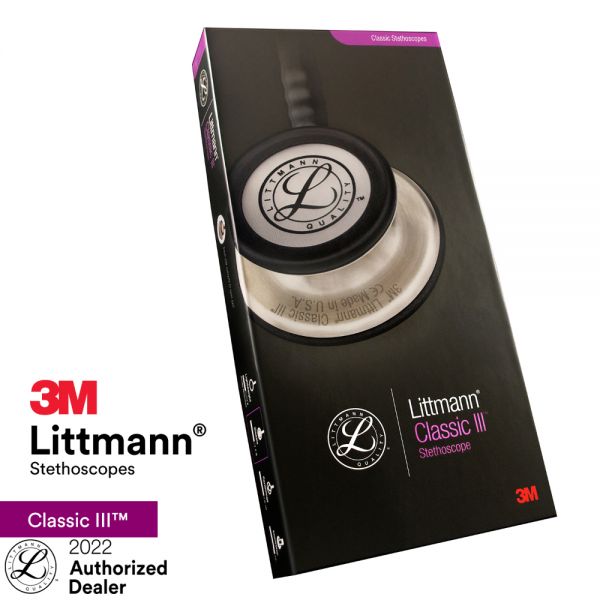 3M Littmann Classic III Stethoscope, Champagne Chestpiece, Burgundy Tube, 27 inch, 5864