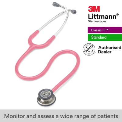 3M Littmann Classic III Stethoscope, Pearl Pink Tube, 27 inch, 5633