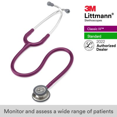 3M Littmann Classic III Stethoscope, Plum Tube, 27 inch, 5831