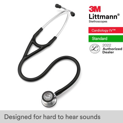 3M Black Tube,Standard-Finish Chestpiece, Stainless Stem Cardiology IV 6152, 3M Littmann Stethoscope