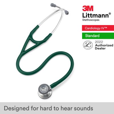 3M Littmann Cardiology IV Stethoscope, Hunter Green Tube, 27 inch, 6155