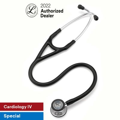 3M Littmann Cardiology IV Stethoscope, Mirror-Finish Chestpiece, Black Tube, 27 inch, 6177