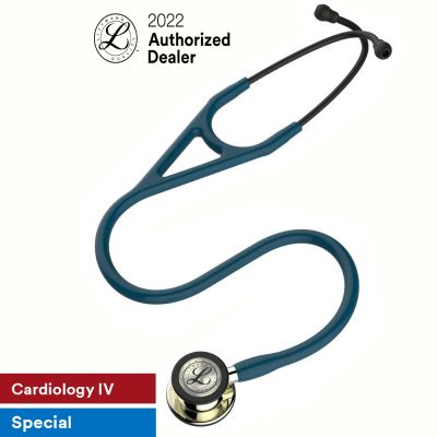 3M Littmann Cardiology IV Stethoscope, Champagne Chestpiece, Caribbean Blue Tube, 27 inch, 6190